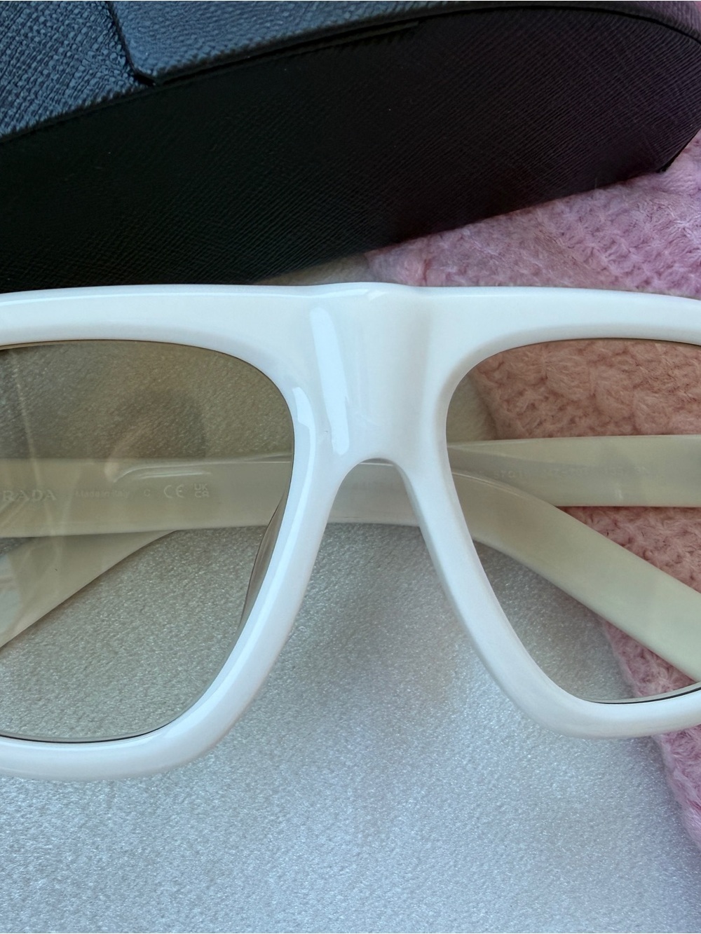 Prada White Oversized Shield Sunglasses - Picture 2 of 5